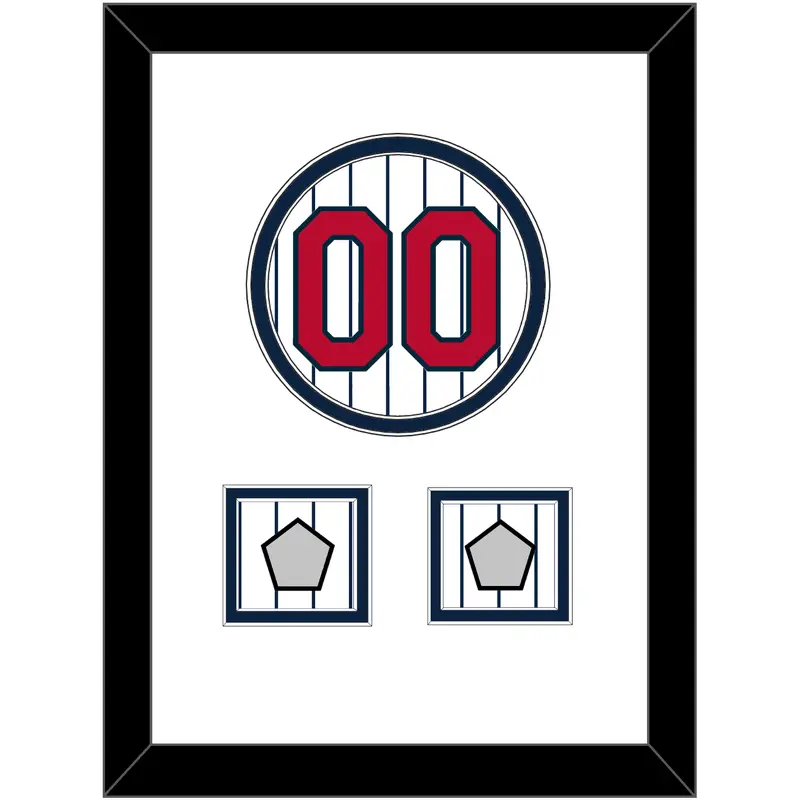 Minnesota Number & 2 World Series Patches - Home White Pinstripes (1987-2009) - Double Mat 1