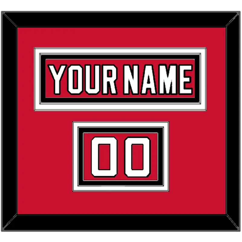 New Jersey Nameplate & Number (Shoulder) - Road Red (1992-2007) - Triple Mat 2