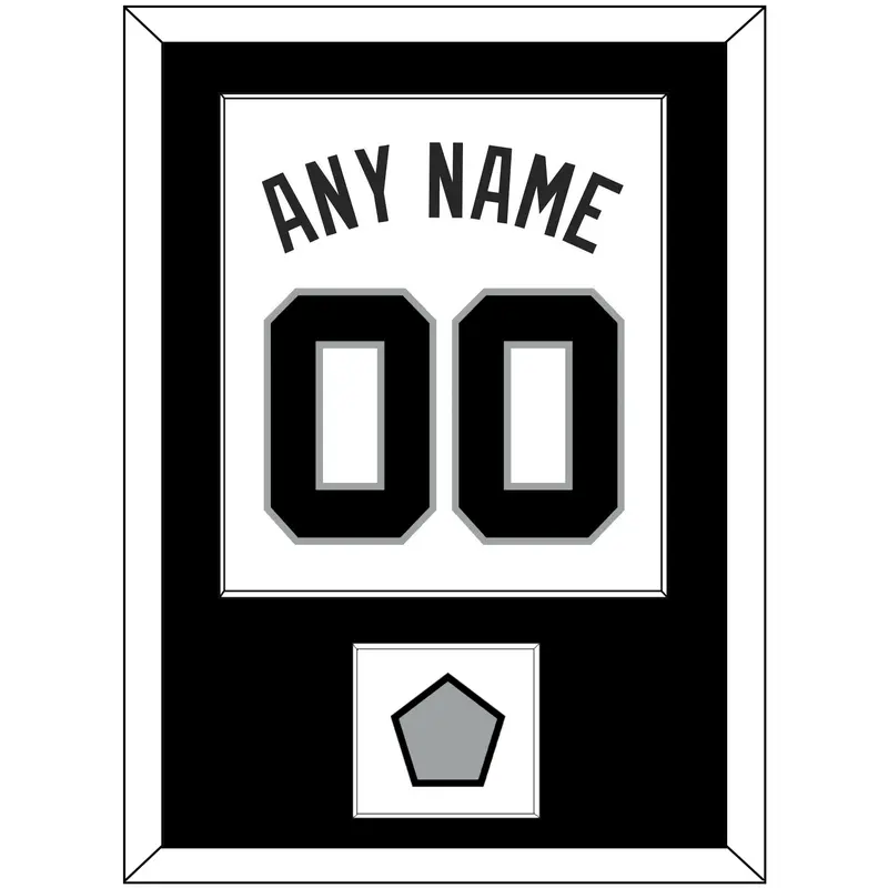San Antonio Name & Numbers With Finals Patch - Home White (1989-2002) - Single Mat 1