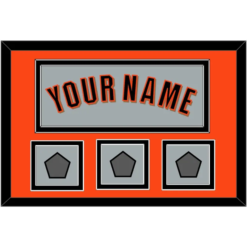 San Francisco Name & 3 World Series Jersey Patches - Road Gray (2010-2021) - Double Mat 2