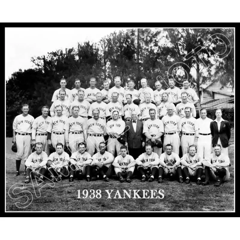 1938 New York Yankees 8X10 Photo - Gehrig McCarthy Dickey Ruffing - 2204