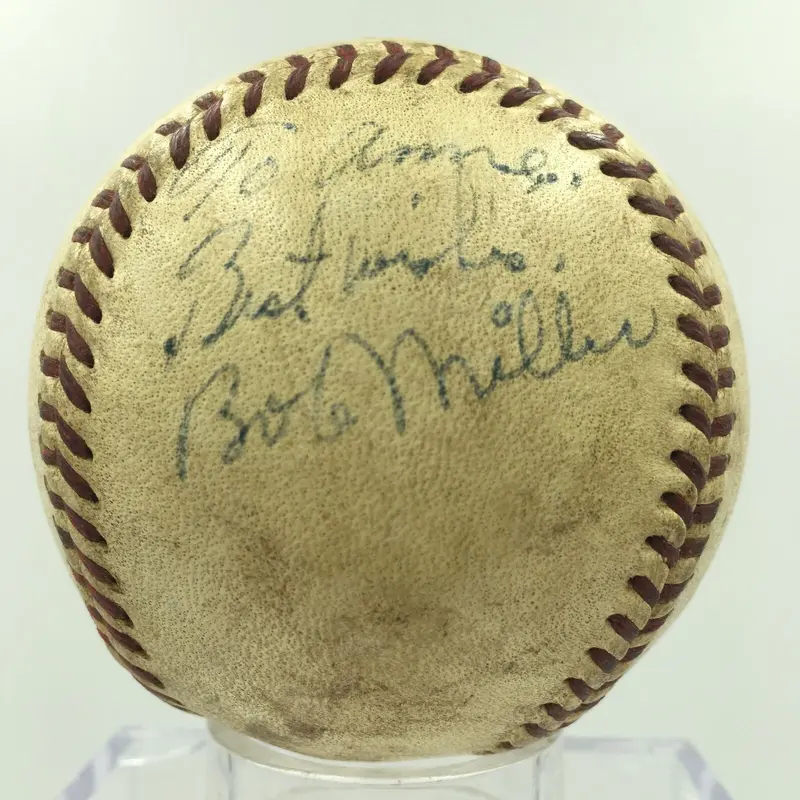 Rare 1960's Bob Miller Philadelphia Phillies Signed NL Game Used Baseball PSA
