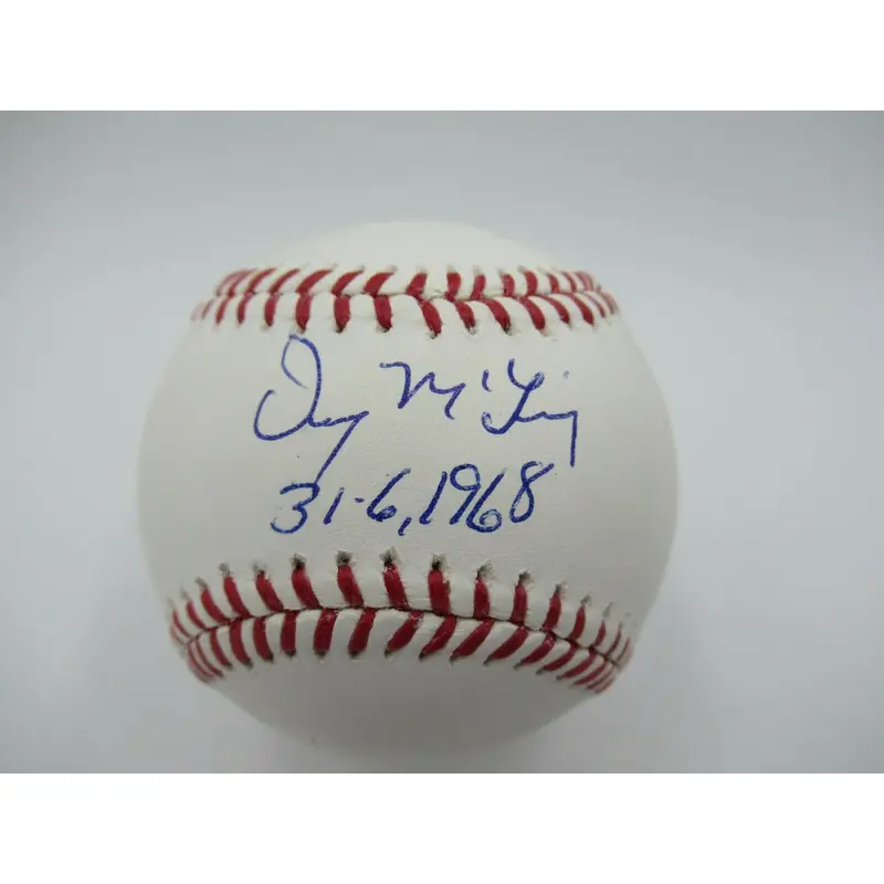 Denny Mclain 31-6 1968 Signed Autographed Major League Baseball JSA COA
