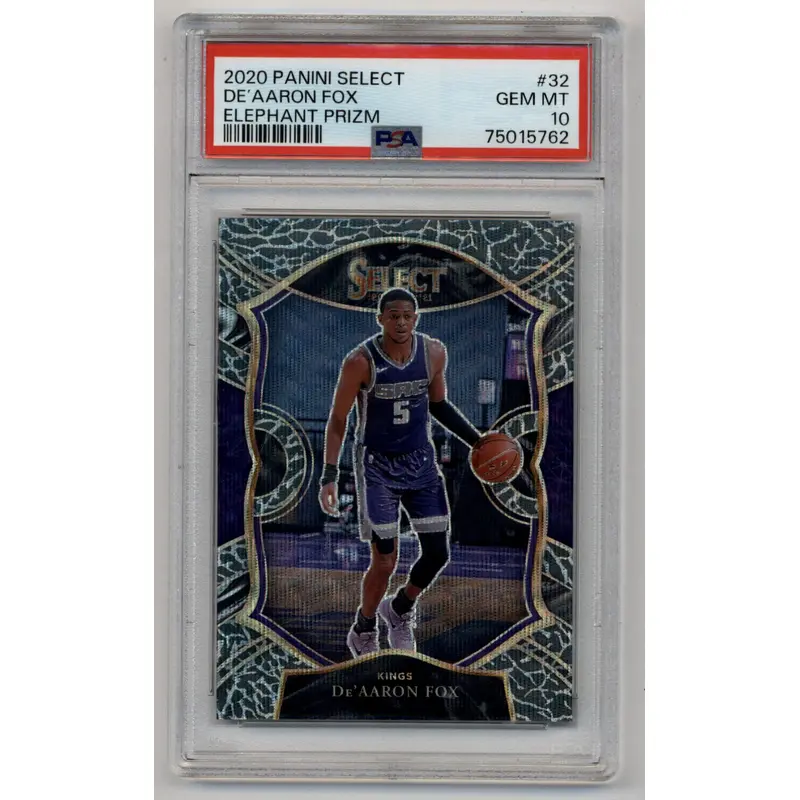 De'Aaron Fox 2020-21 Select Elephant #32 PSA 10 Gem Mint