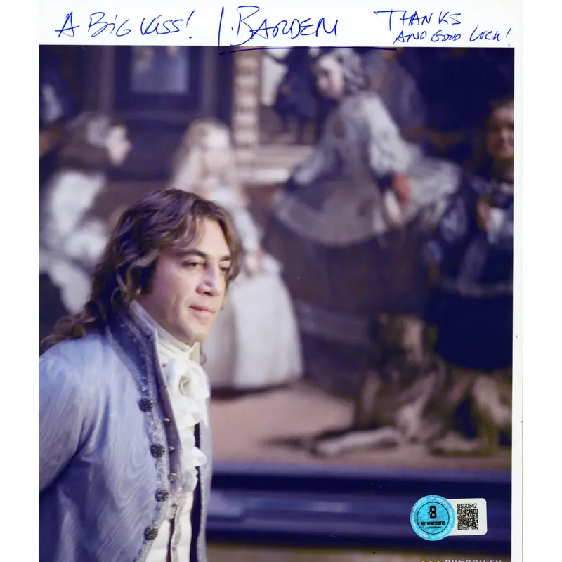 Javier Bardem Goya's Ghosts "A Big Kiss..." Signed 6.5x7.75 Photo BAS #BS20642