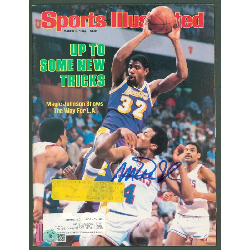 Lakers Magic Johnson Signed 1984 Sports Illustrated Magazine BAS Wit #WP80068