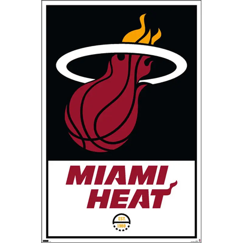 Miami Heat NBA Basketball Official Team Logo and Wordmark Poster - Costacos Sports