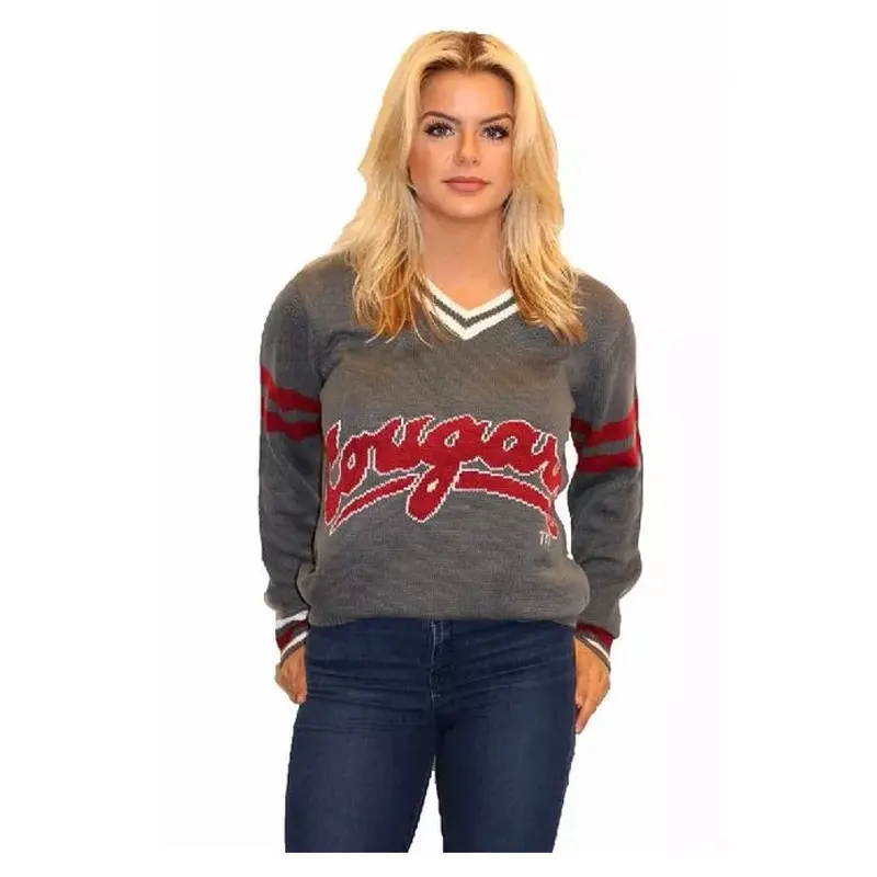 WSU Grey Cougars Tribute V-Neck Sweater (UNISEX SIZING)