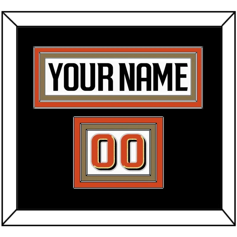 Anaheim Nameplate & Number (Shoulder) - Road White - Triple Mat 3