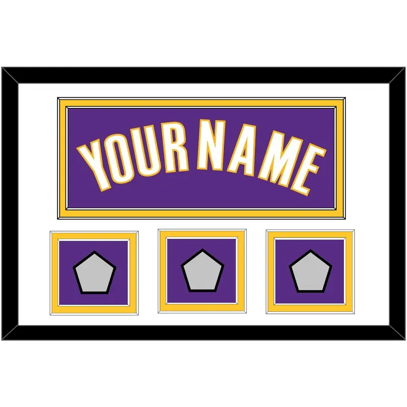 Los Angeles Name & 3 Trophy Patches - Road Purple (1999-2004) - Double Mat 1