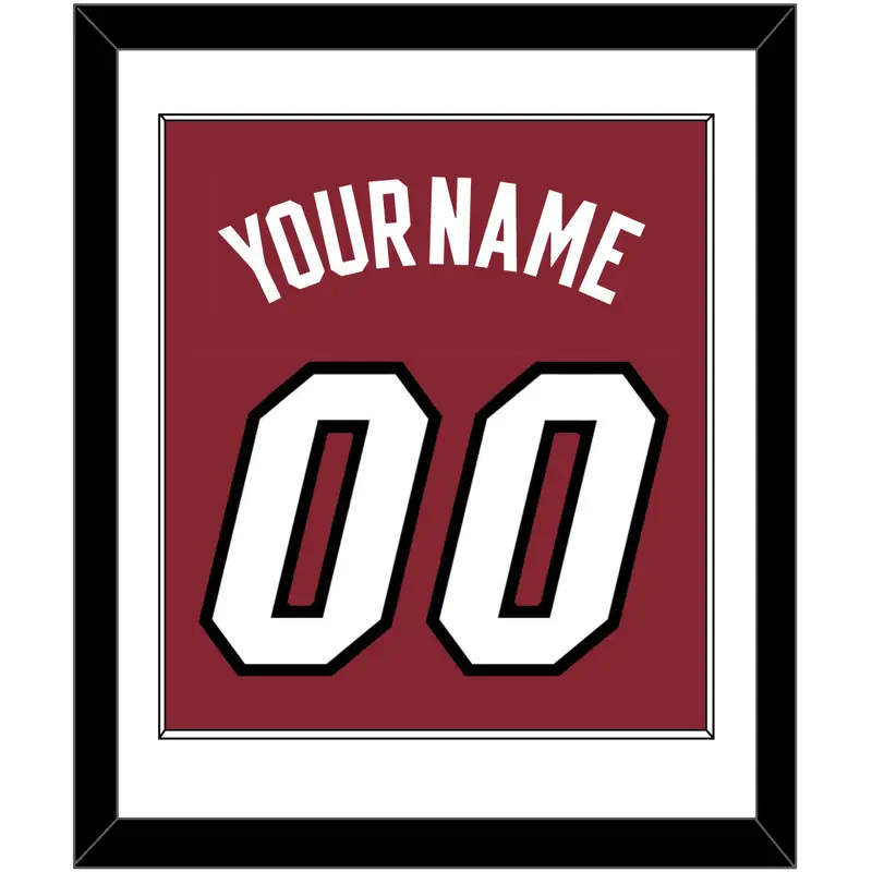 Miami Name & Number - Alternate Red (2009-2017) - Single Mat 1