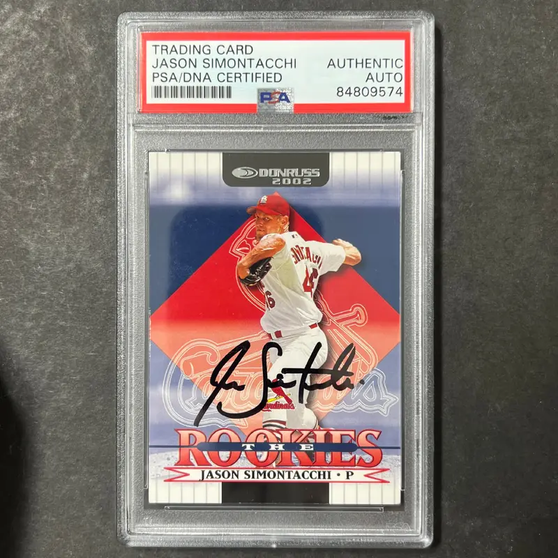 2002 Donruss The Rookies #3 Jason Simontacchi Signed Card PSA Slabbed Auto Cardinals