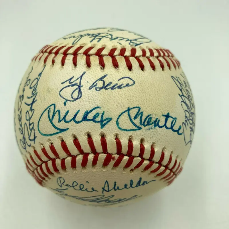 1961 New York Yankees World Series Champs Team Signed Baseball Mickey Mantle PSA