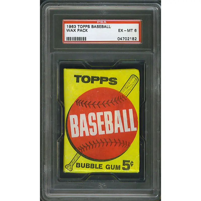 1963 Topps Baseball Unopened Wax Pack PSA 6