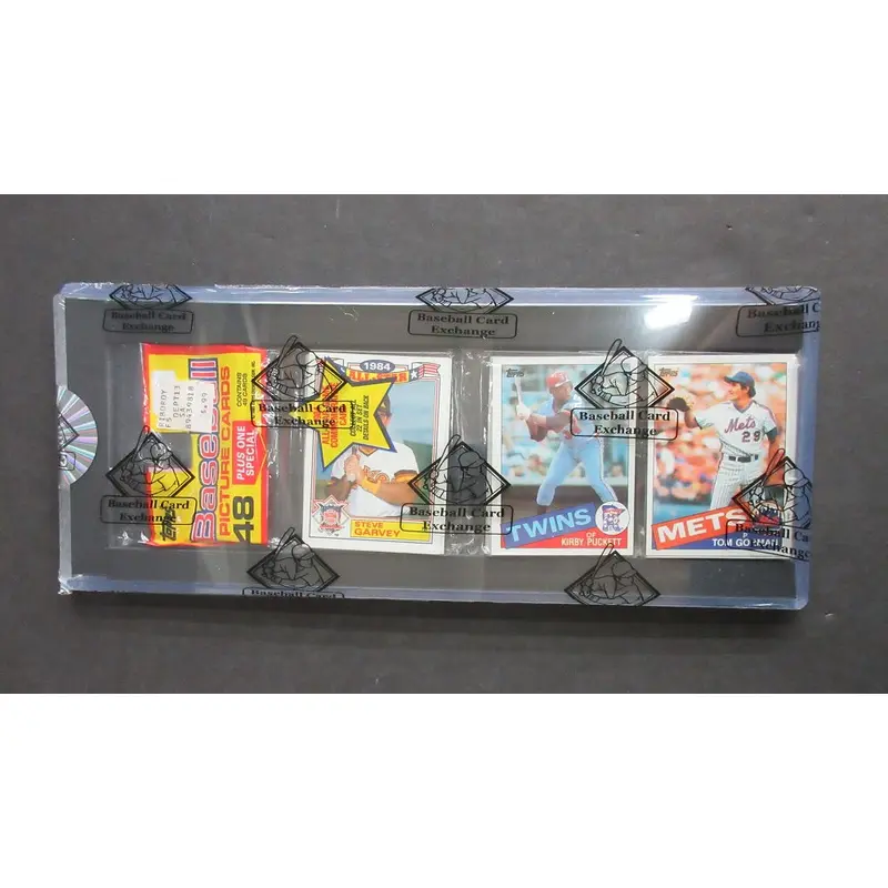 1985 Topps Baseball Unopened Rack Pack (BBCE) (Puckett Top)
