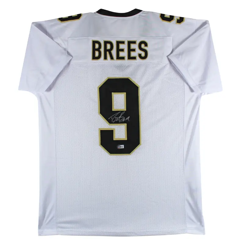 Drew Brees Authentic Signed White Pro Style Jersey Autographed BAS Witnessed