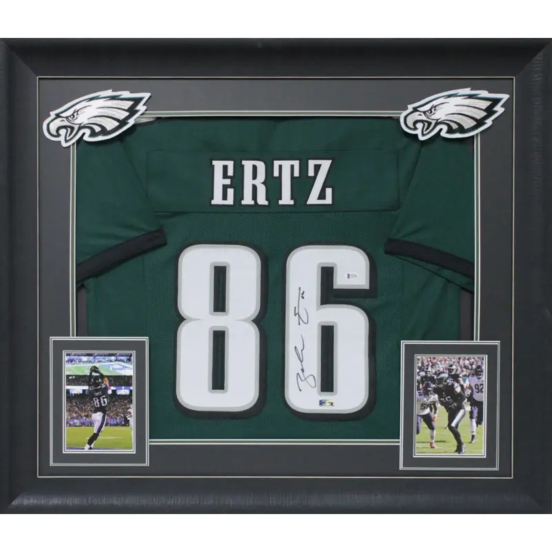 Zach Ertz Authentic Signed Green Pro Style Framed Jersey Autographed BAS