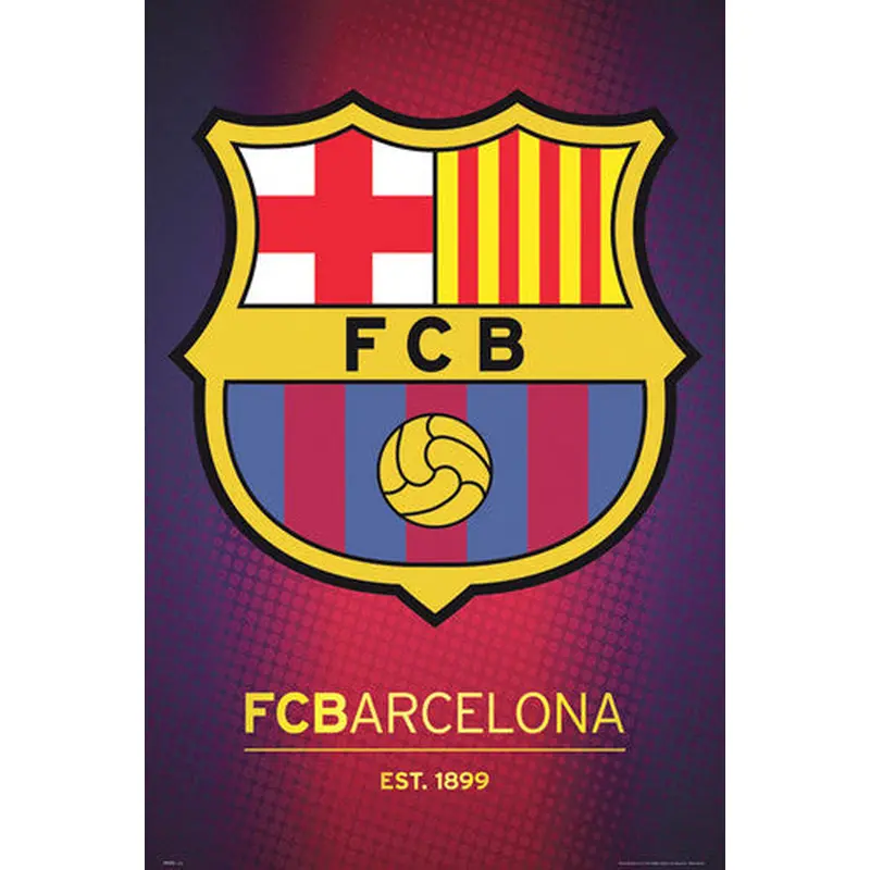 FC Barcelona Official La Liga Football Soccer Team Crest Theme Art Poster - GB Eye Inc.