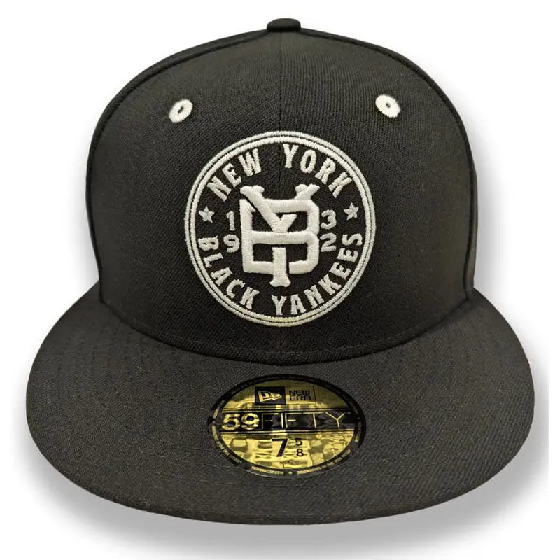 Somerset Patriots New Era New York Black Yankees Primary Medallion Logo Fitted Cap