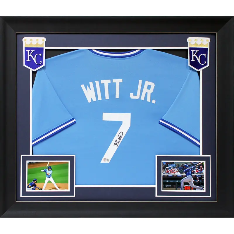 Bobby Witt Jr. Authentic Signed Blue Pro Style Framed Jersey BAS Witnessed