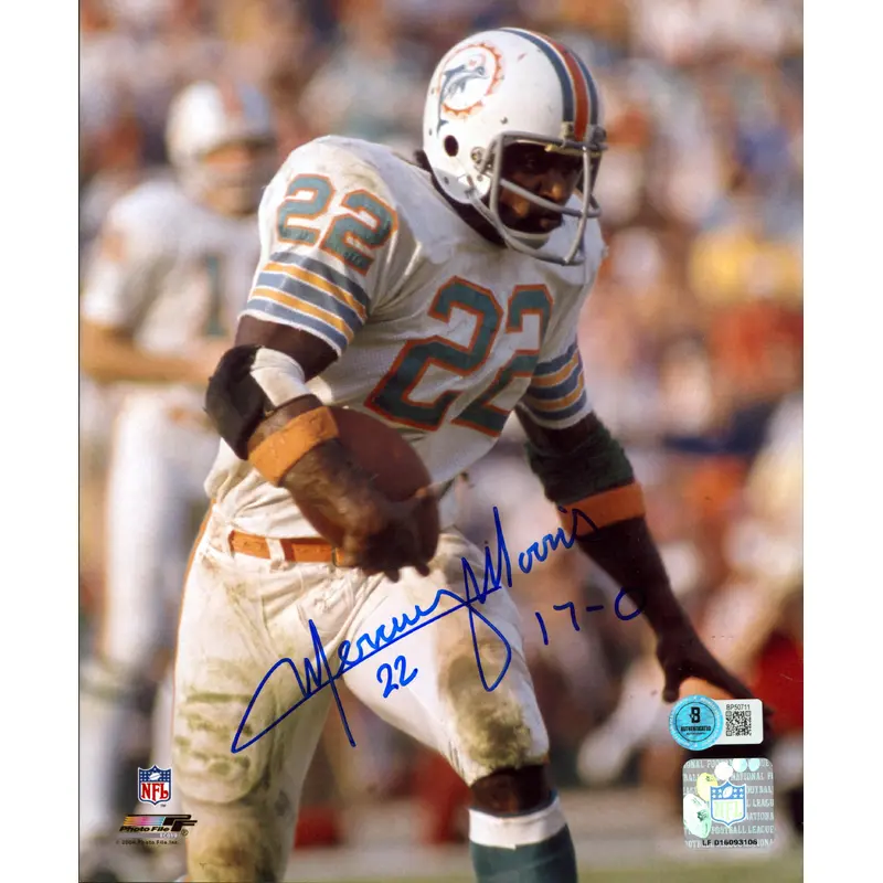 Dolphins Mercury Morris "17-0" Authentic Signed 8x10 Photo BAS #BP50711