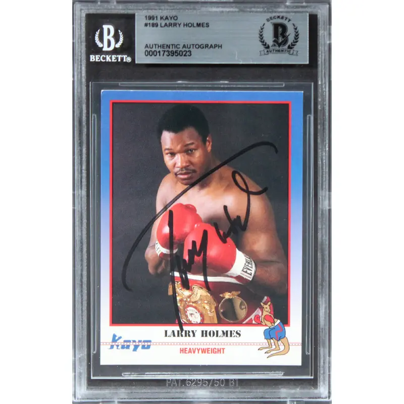 Larry Holmes Authentic Signed 1991 KAYO #189 Card Autographed BAS Slabbed