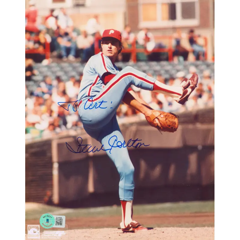 Phillies Steve Carlton "To Art" Authentic Signed 8x10 Photo BAS #BL44828