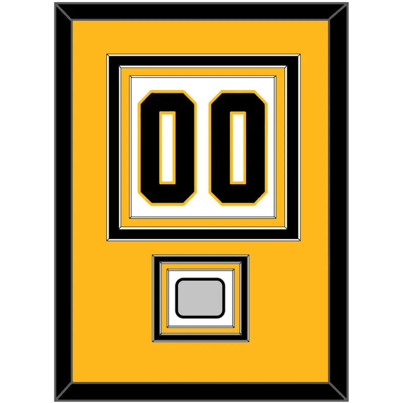 Pittsburgh Number (Back) & Stanley Cup Champions Patch - Road White - Triple Mat 3