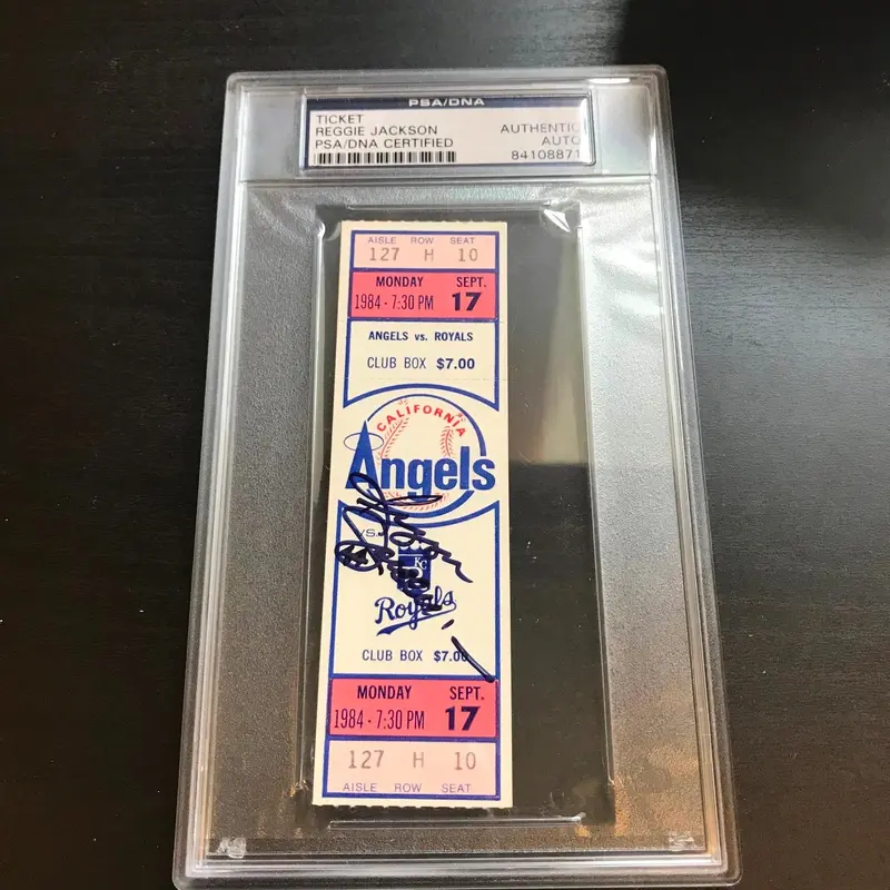 Reggie Jackson 500th Home Run Signed Ticket September 17, 1984 PSA DNA COA Auto