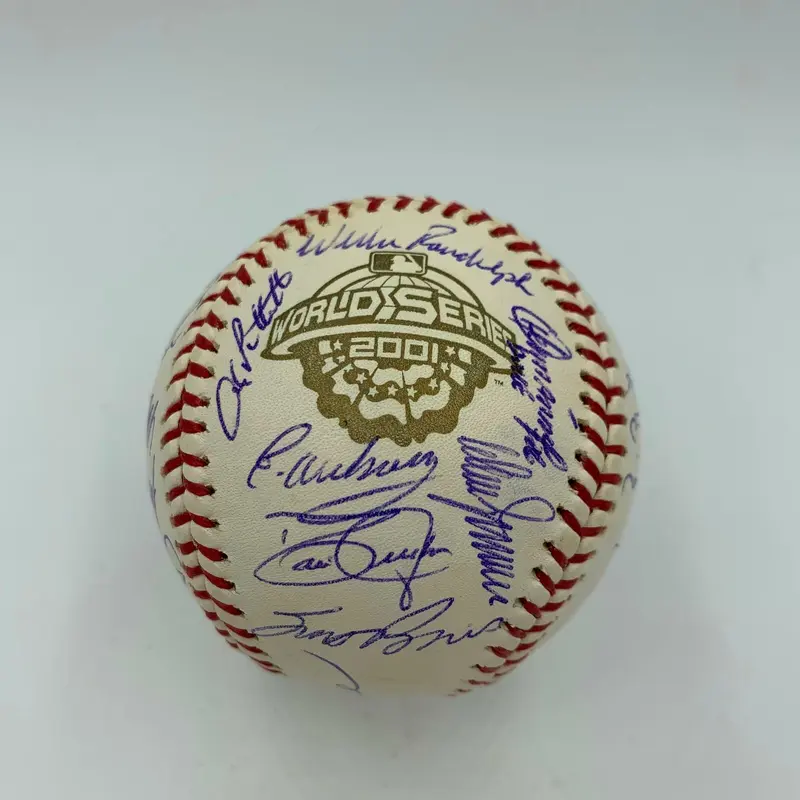 2001 Yankees Team Signed WS Baseball Derek Jeter Mariano Rivera 33 Sigs JSA COA