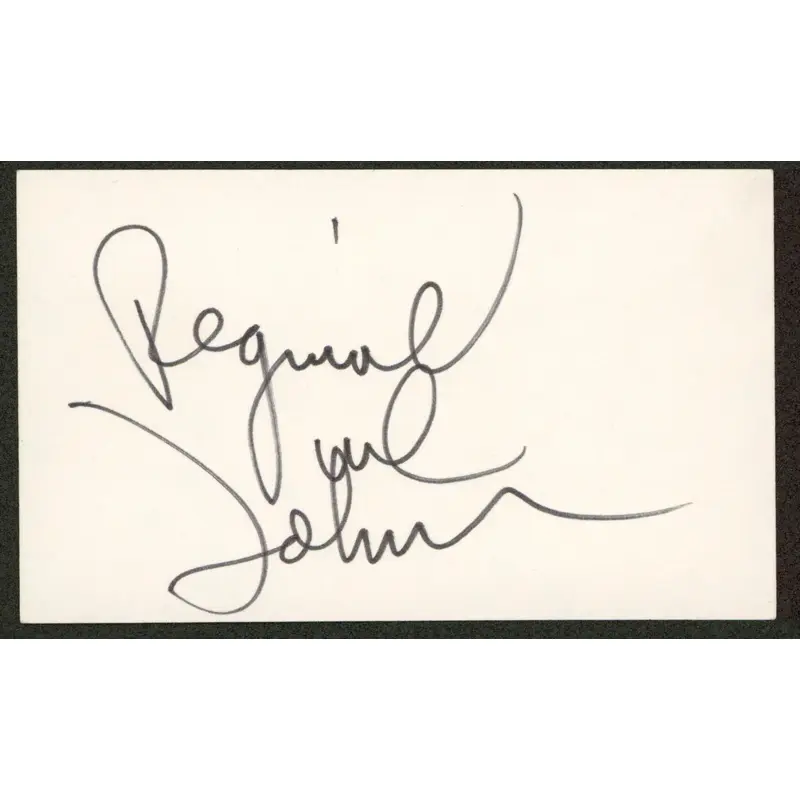 Reginald VelJohnson Family Matters Authentic Signed 3x5 Index Card BAS #BN06338