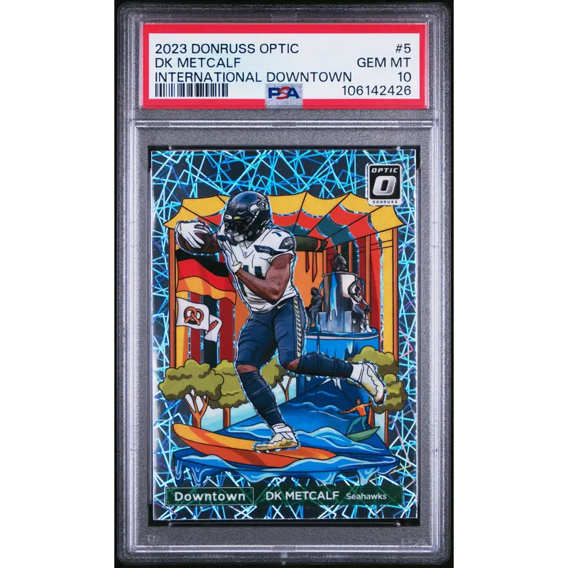DK Metcalf 2023 Donruss Optic International Downtown PSA 10 Gem Mint
