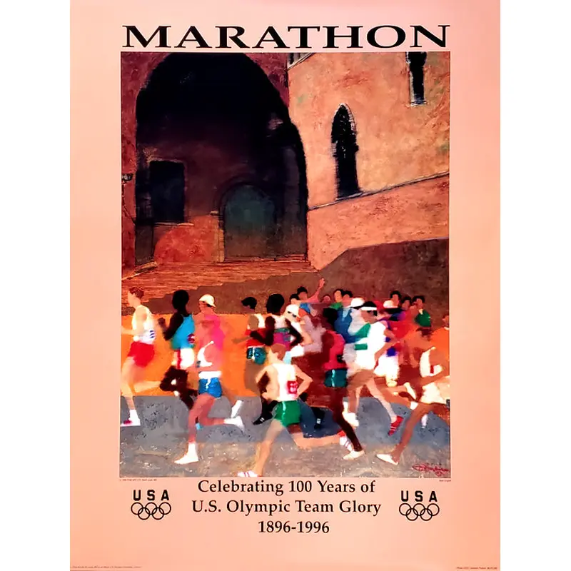 Olympic Marathon Running Poster Print by Mark English (USOC 100 Years) - Fine Art Ltd.