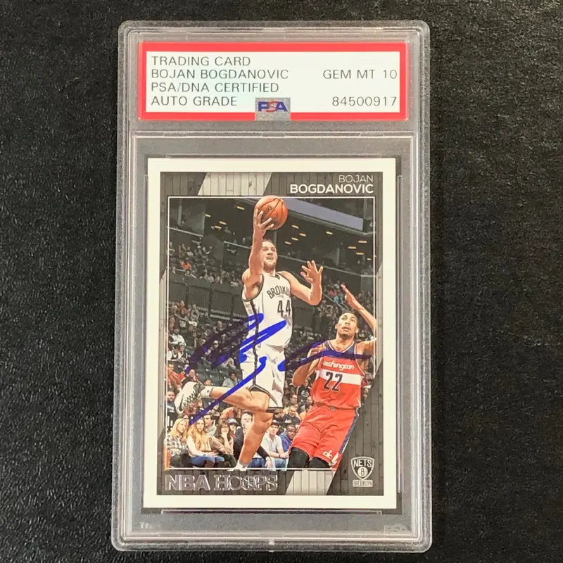 2016-17 NBA Hoops #88 Bojan Bogdanovic Signed Card AUTO 10 PSA Slabbed Nets