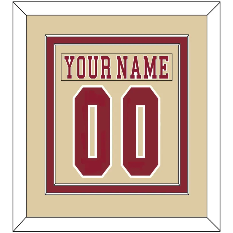 Boston College Nameplate & Number (Back) Combined - Alternate Gold - Double Mat 2