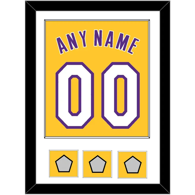 Los Angeles Name & Number With 3 Trophy Patches - Home Yellow (1999-2018) - Single Mat 1