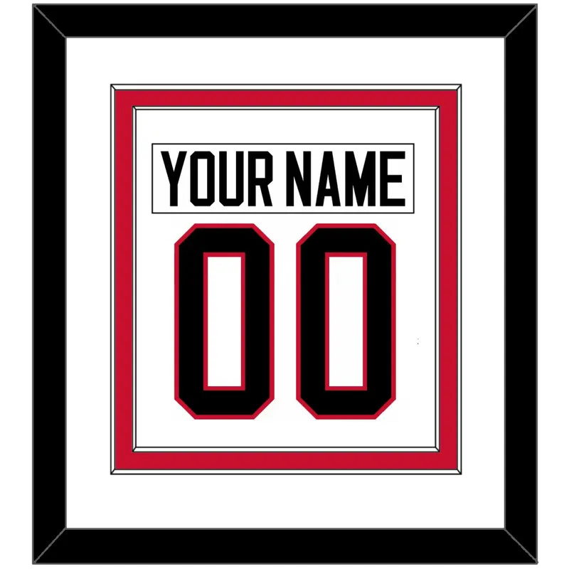 Ottawa Nameplate & Number (Back) Combined - Home/Road White (1995-2007) - Double Mat 1
