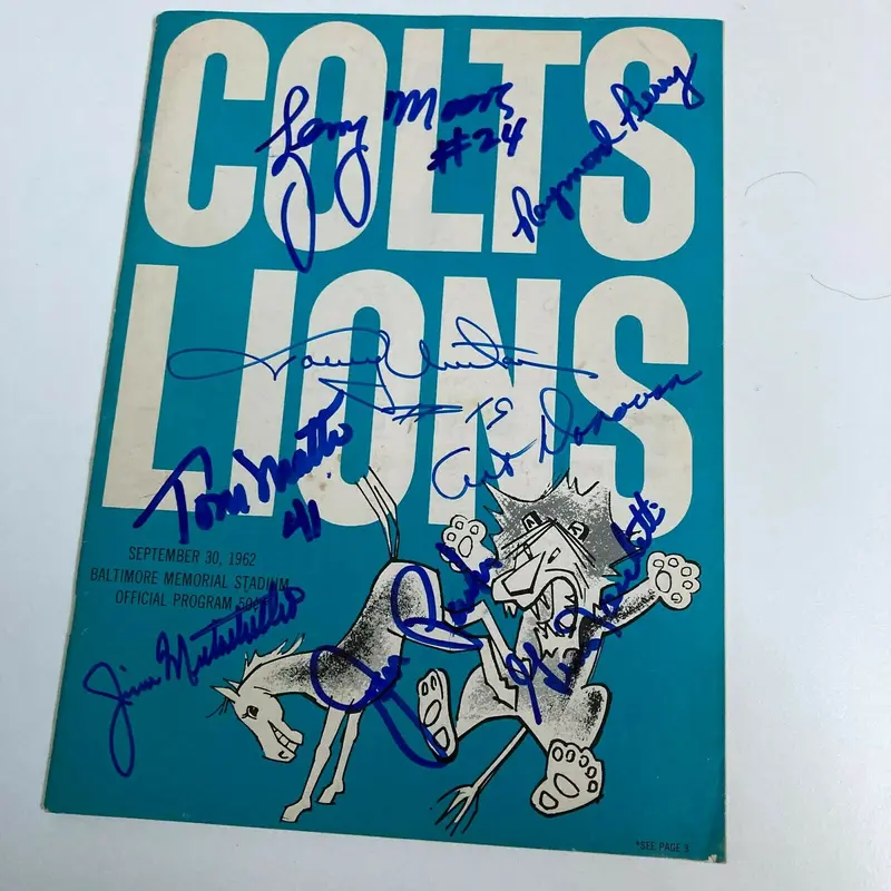 1962 Baltimore Colts Team Signed Program With Johnny Unitas With JSA COA