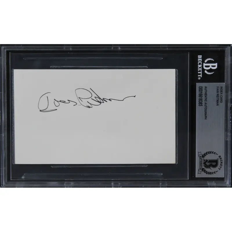 Ivan Reitman Ghostbusters Authentic Signed 3x5 Index Card BAS Slabbed