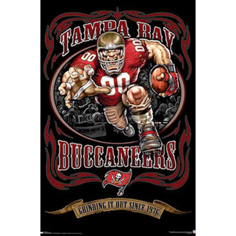 Tampa Bay Bucs "Grinding it Out Since 1976" NFL Team Theme Poster by Liquid Blue (2009)