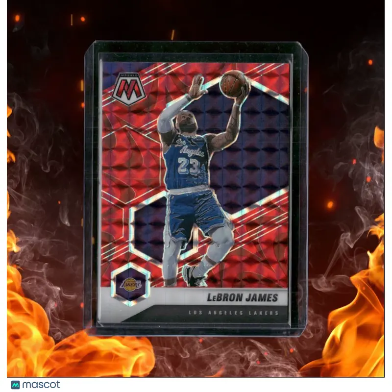 2020-21 Panini Mosaic LeBron James Red Mosaic Prizm #81