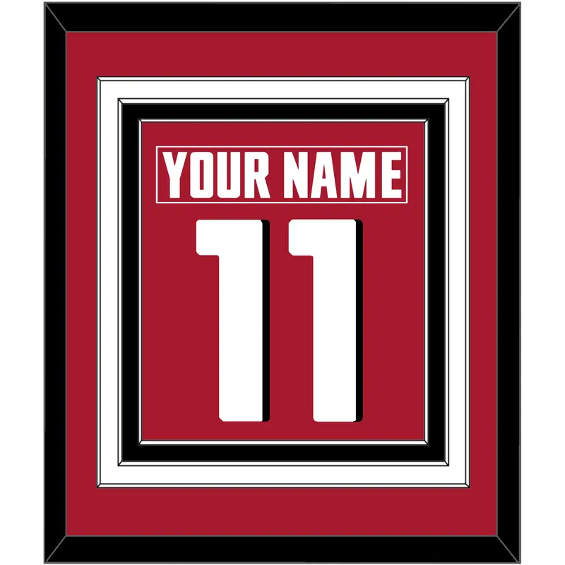 Atlanta Nameplate & Number (Back) Combined - Alternate Red (2020-2022) - Triple Mat 2
