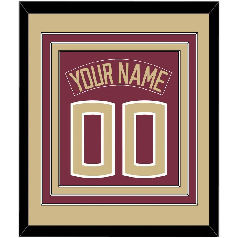 Florida State Baseball Nameplate & Number (Back) Combined - Alternate Garnet - Triple Mat 3