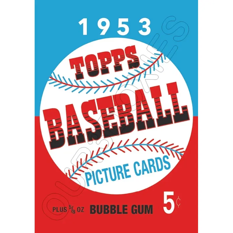 1953 Topps Baseball Wax Pack Wrapper Store Counter Advertising Standup Sign - 996