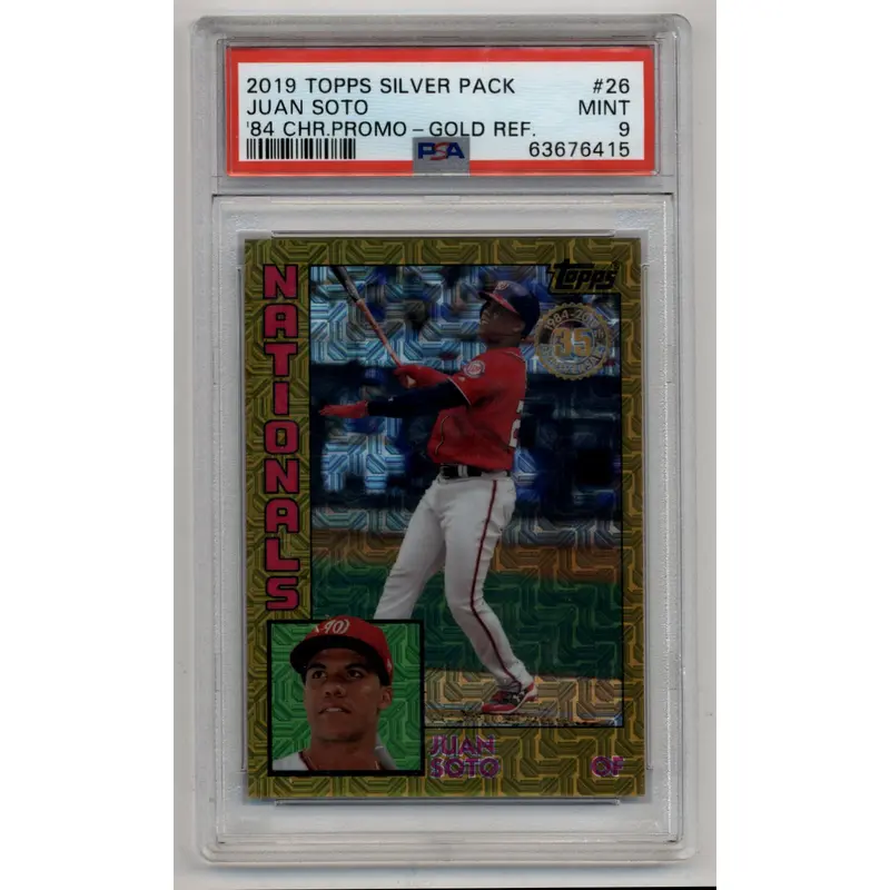 Juan Soto 2019 Topps Silver Pack '84 Chrome Promo Gold Refractor 40/50 PSA 9 Mint
