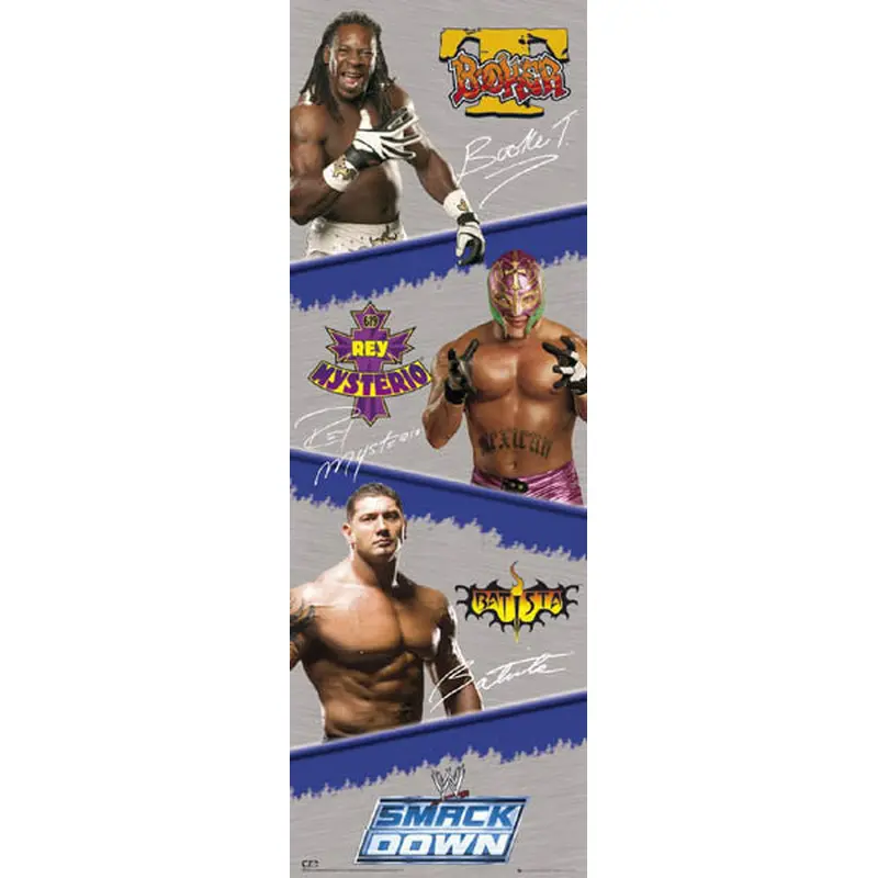 WWE "Big-Time Smackdown" Door-Sized Poster (Booker T, Mysterio, Batista) - GB Posters 2006