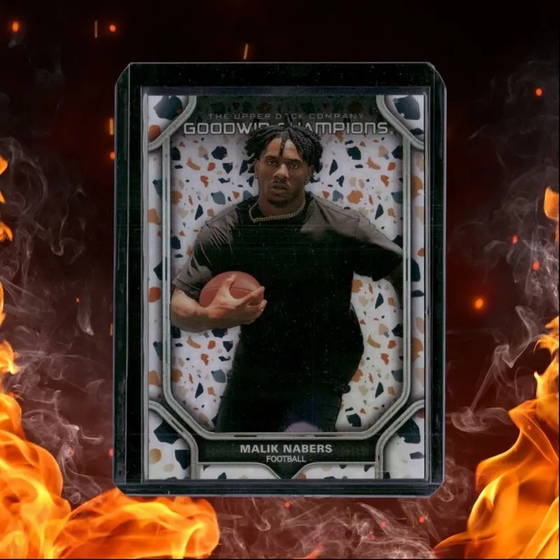 2024 Upper Deck Goodwin Champions Malik Nabers Platinum Rainbow Terrazzo Rookie