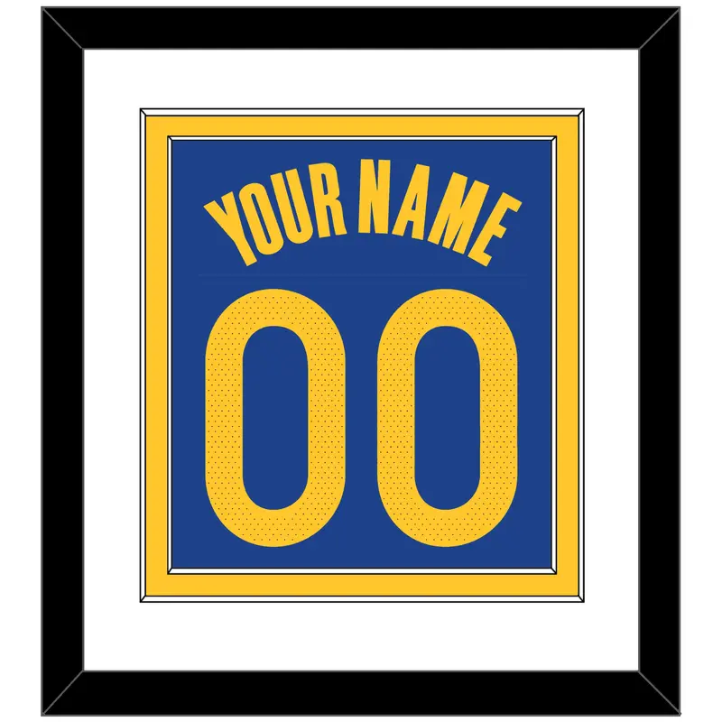 Golden State Name & Number - Blue Icon - Double Mat 1