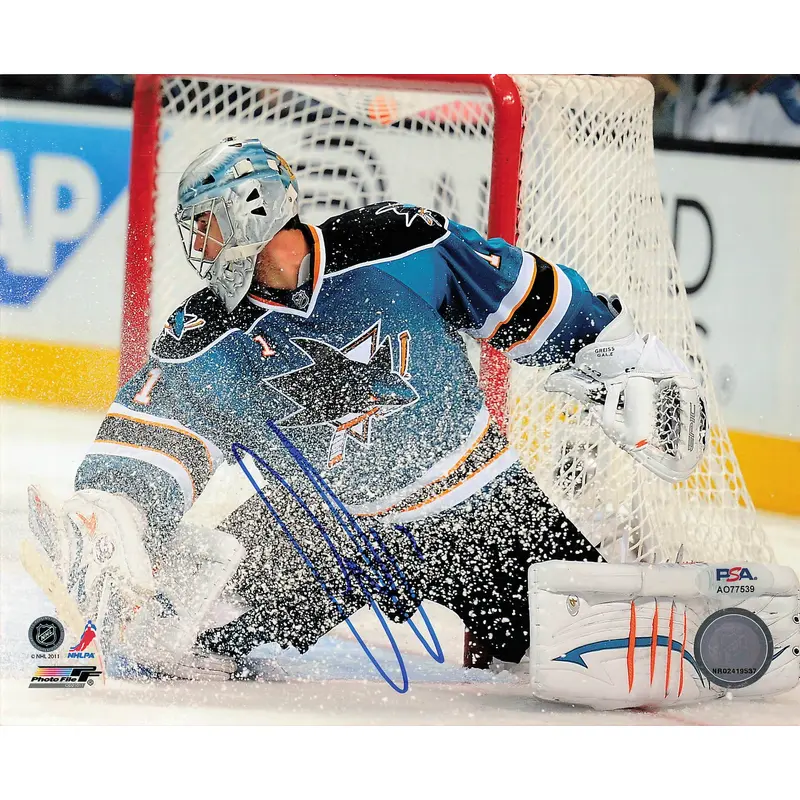 Thomas Greiss signed 8x10 AUTO PSA Slabbed Sharks