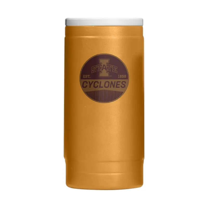 Iowa State 12oz Badge Powdercoat SlimCan Coolie